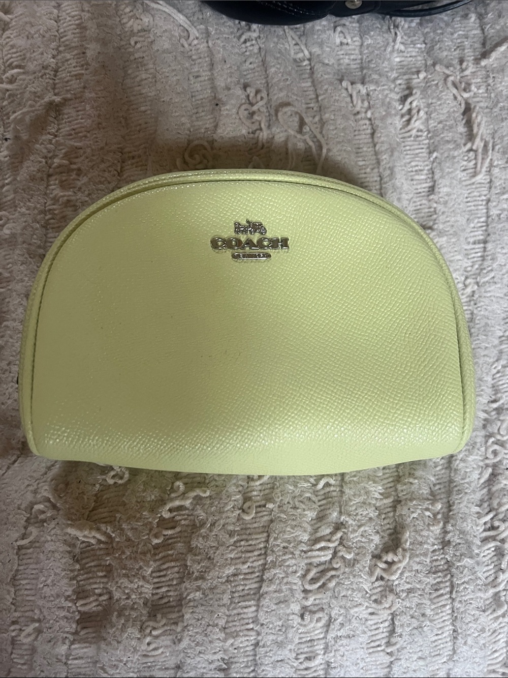 Coach Lemon-Lime Saffiano Cosmetic Pouch